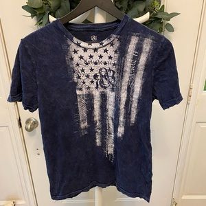 Rock & Republic The Iconic Tee American Flag Distressed T Shirt SS S